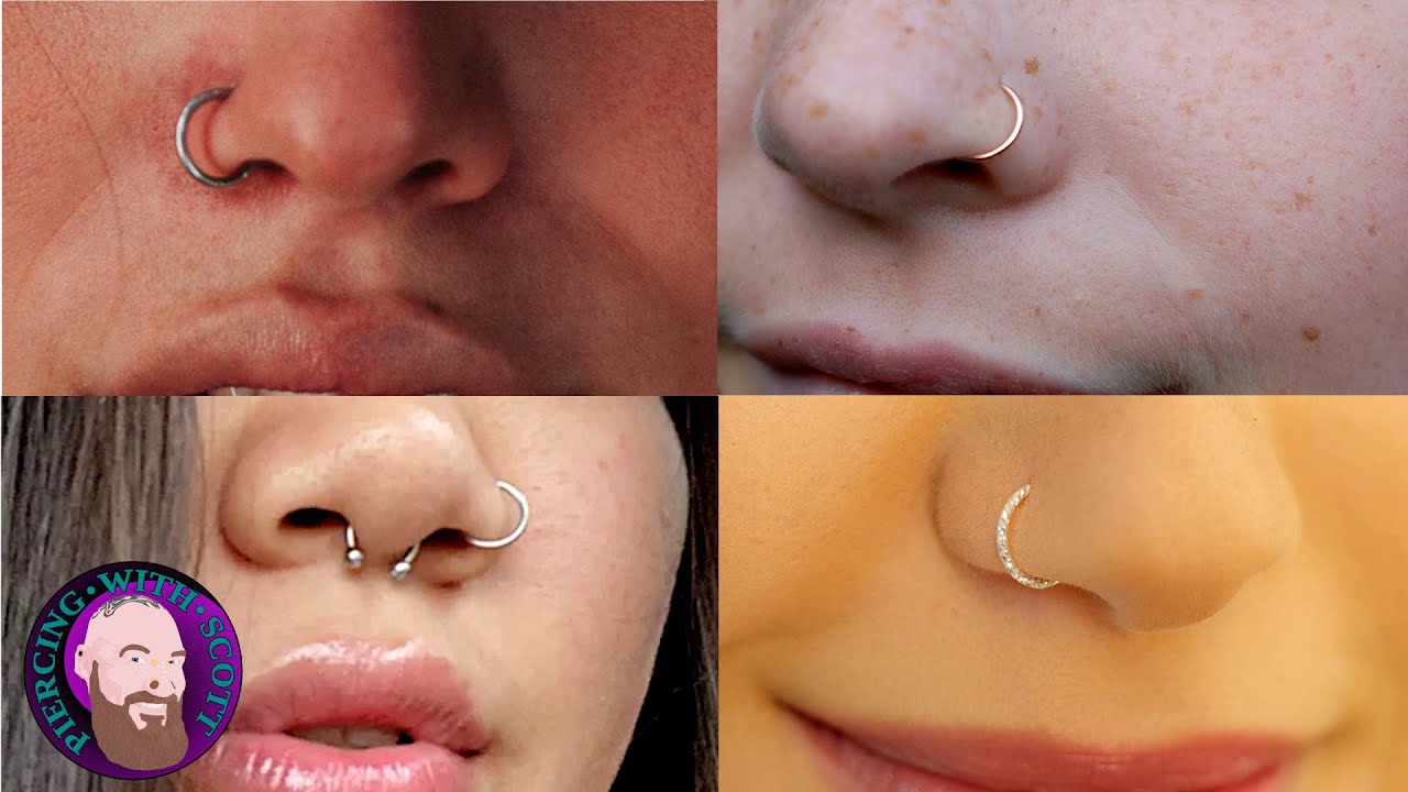 18g Nose Ring Stud|stainless Steel 14g/16g Septum Clicker Nose Ring -  Fashion Body Piercing Jewelry